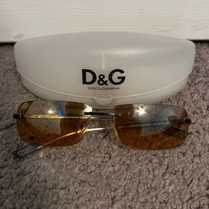 Dolce & Gabbana Brown Rectangle Sunglasses